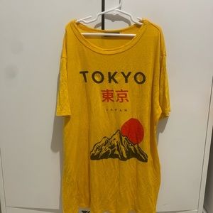 Tokyo Japan fashion nova yellow shirt